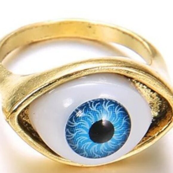 Snake Necklace + Devil Eye Ring- blue eyes + PU Ethnic Coin Purse - Picture 8 of 8